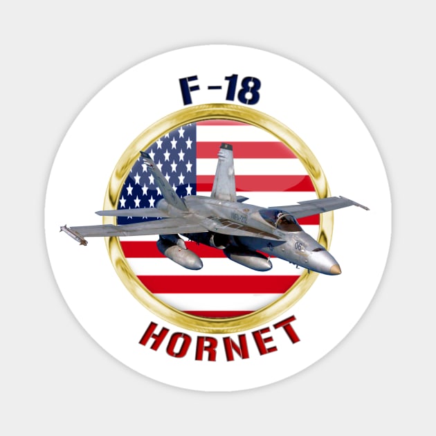 F-18 Hornet USA Magnet by MilMerchant